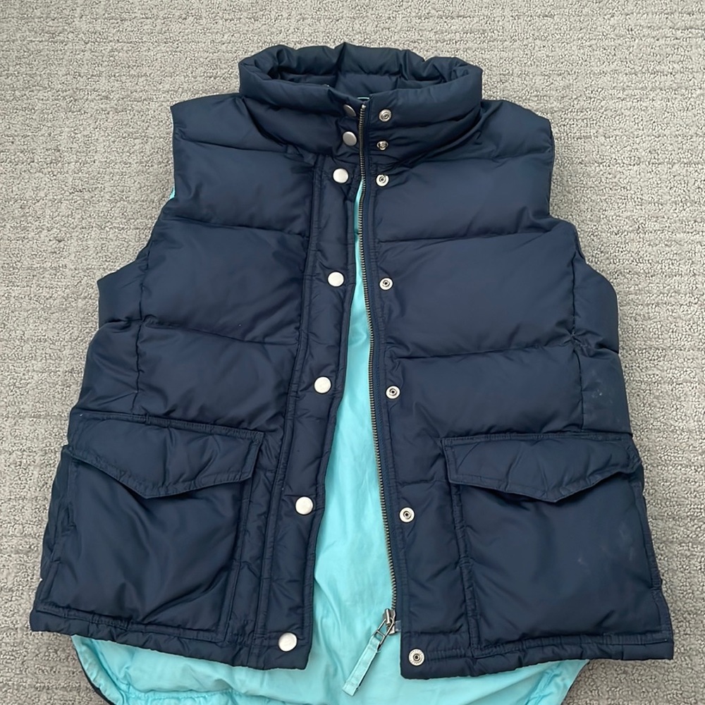 Jcrew womens navy blue puffer vest sz small
